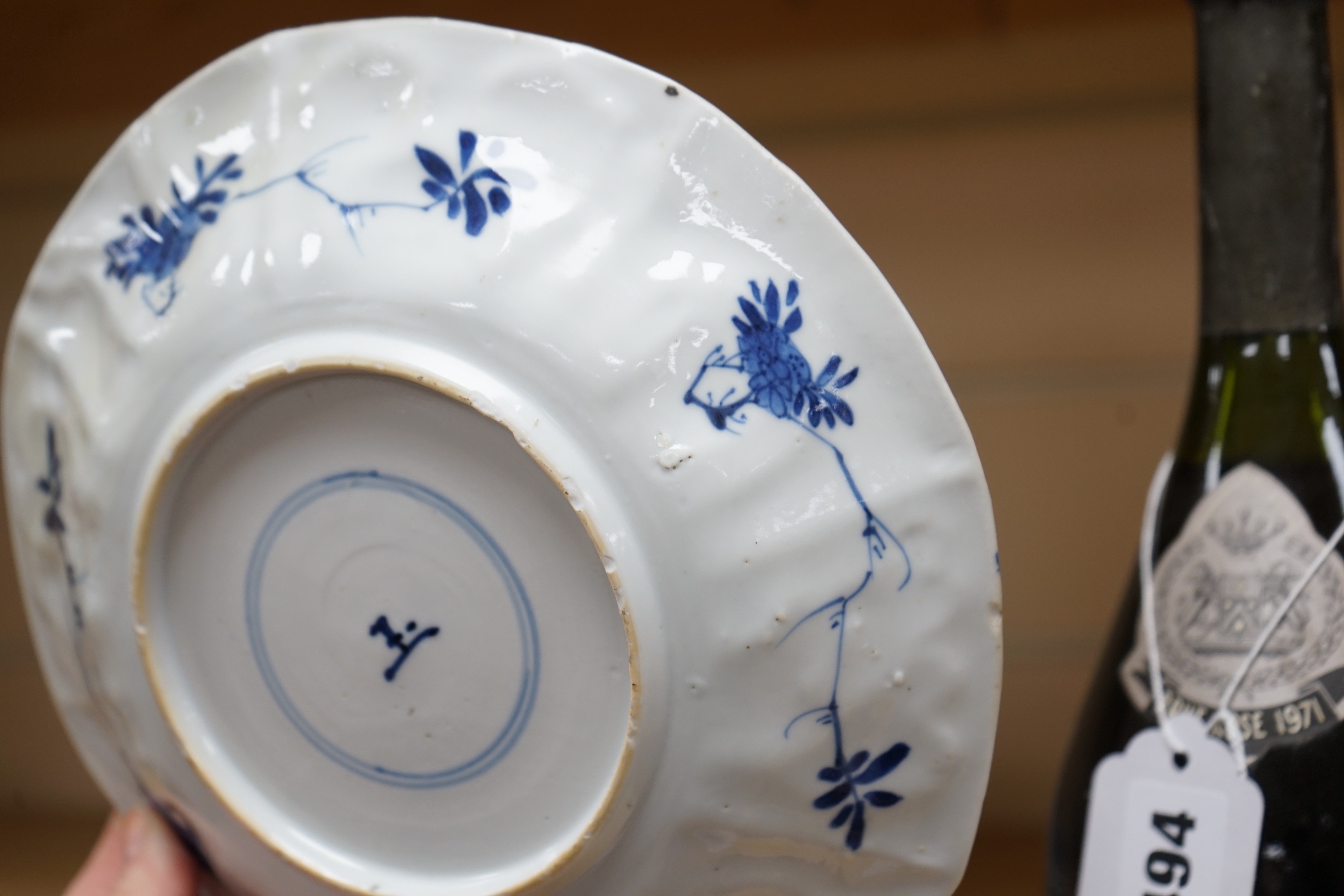 Eight Chinese blue and white octagonal plates, Kangxi period, 20.3 cm wide